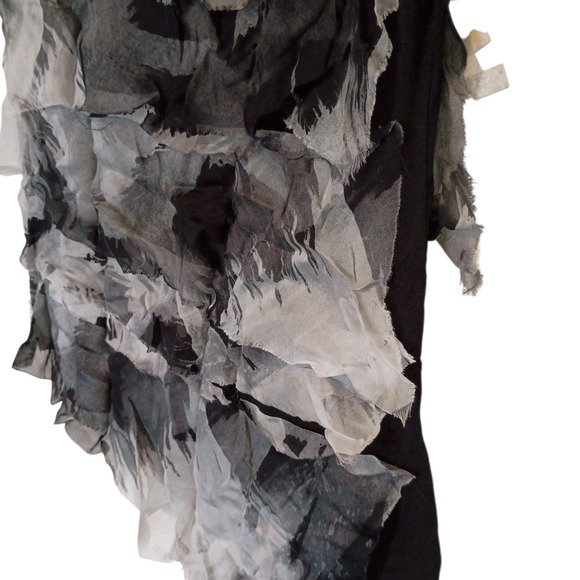 Tempo Paris Womens Asymmetric Abstract Ruffle Tank Top Black White Size L - Picture 8 of 11